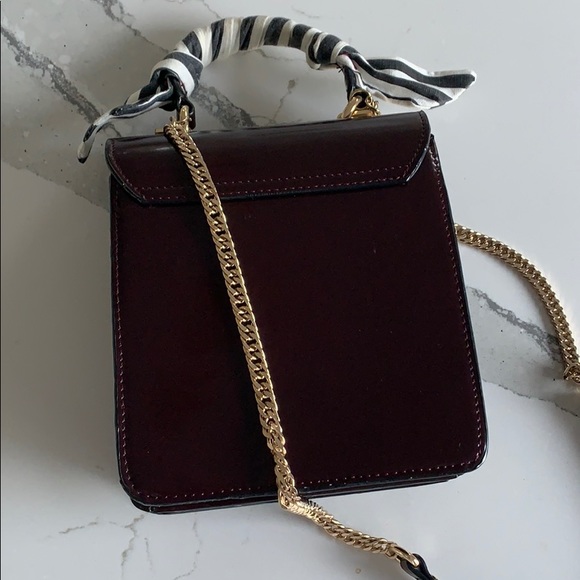 Zara Bags Zara Chain Link Burgundy Purse Poshmark